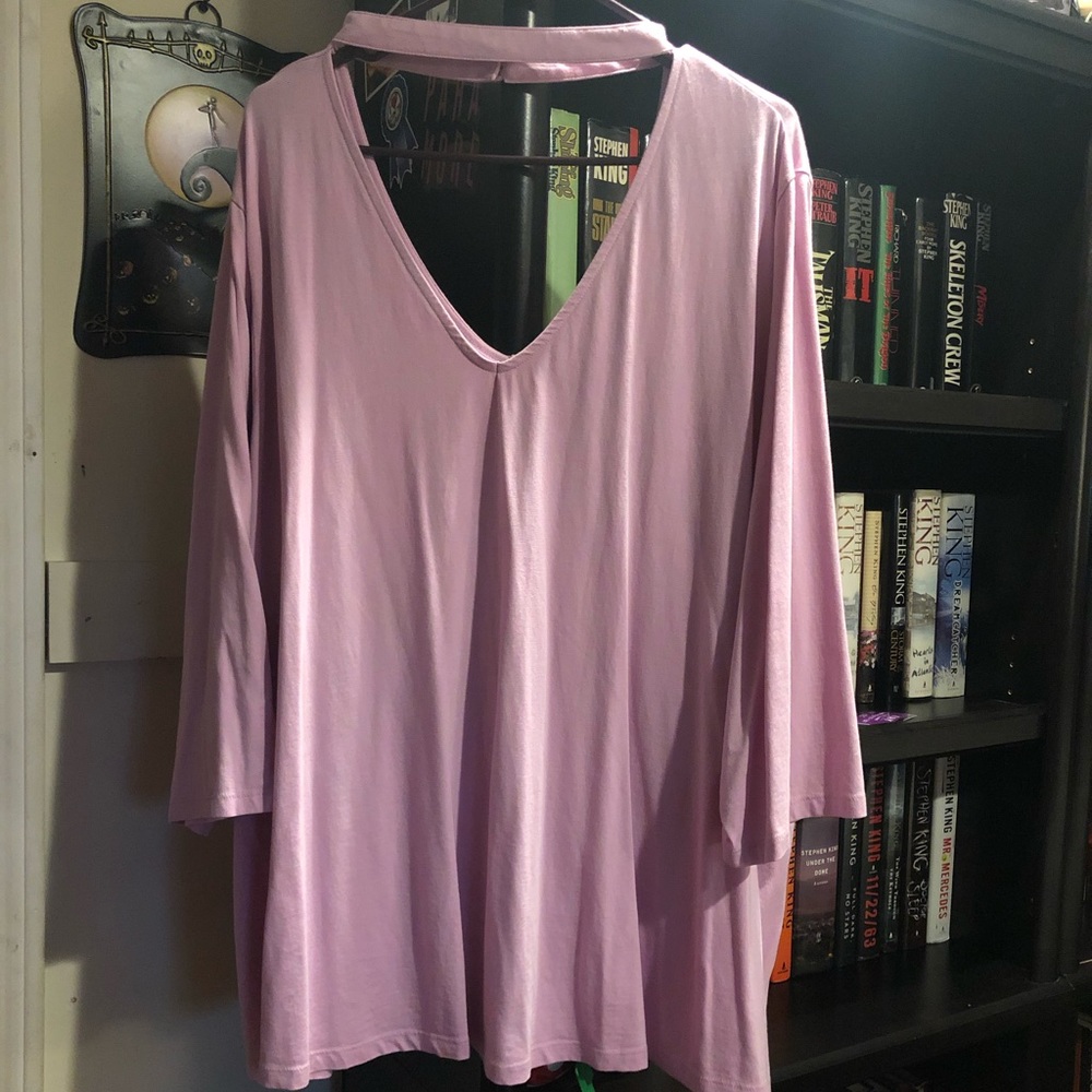 Denim 24/7 -Purple/Pink Quarter Sleeve Length Top